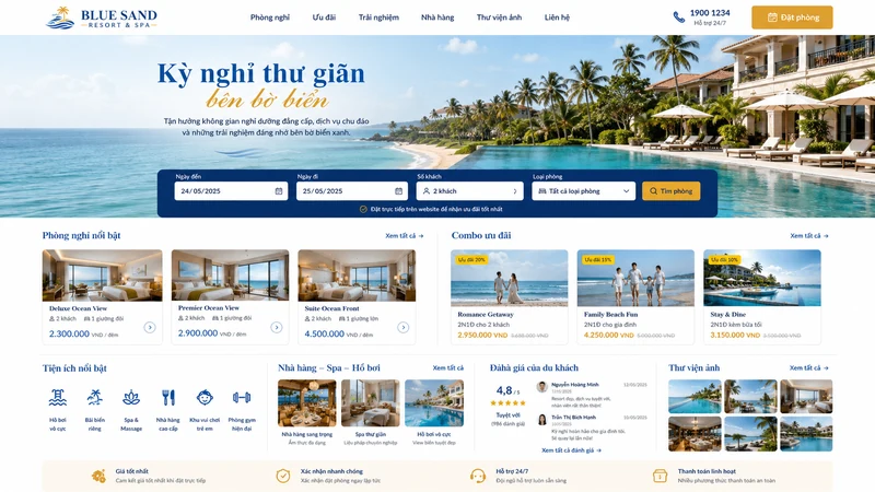 Concept giao diện web ngành Du lịch