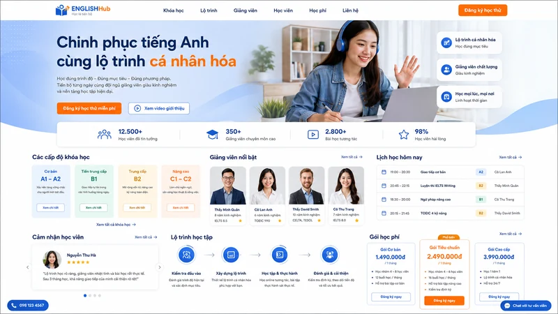 Concept giao diện web ngành Giáo dục